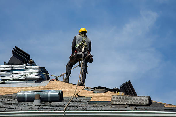 Professional Gutter Installation technician working in Courtland, KS